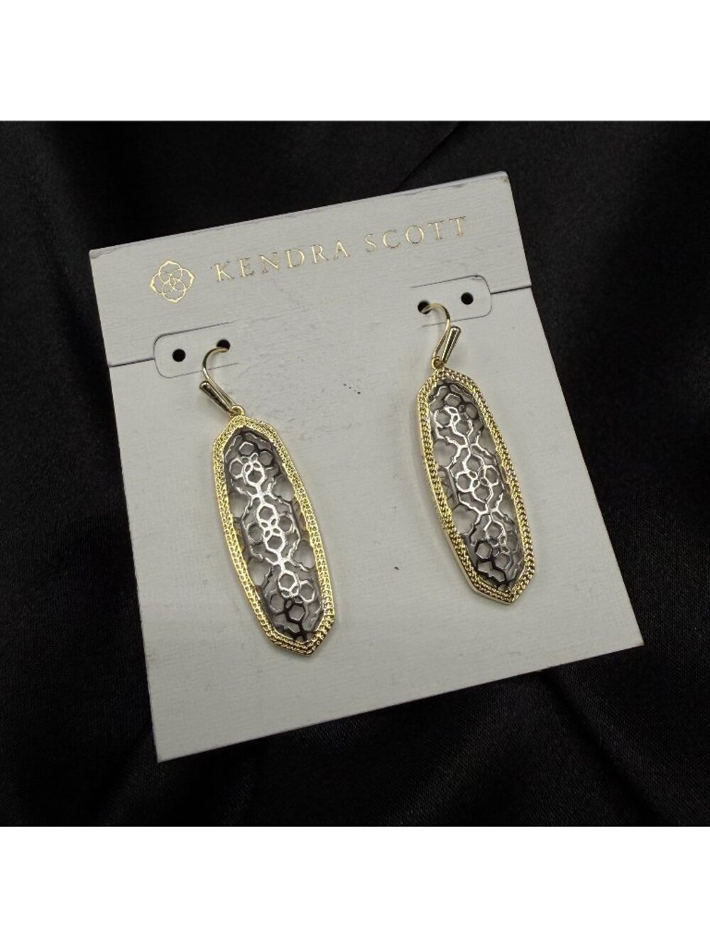 Kendra Scott Gold & Silver Filigree Drop Earrings